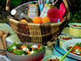 Petits flans de courgette ~ chèvre ~ menthe et Salade d’été sucrée salée pour un déjeuner sur l’herbe avec Herbalist