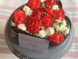 Concours Saint Valentin : le gâteau bouquet de roses de Fatiha, du cake design floral