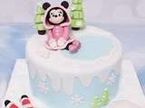 Gâteau « Mickey et Minnie sous la neige » – tutoriel