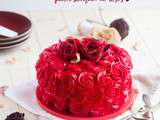 Gâteau Saint-Valentin façon bouquet de roses