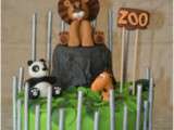 Gâteau 3D Zoo en pâte à sucre