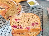 Bananabread thé matcha et framboises