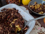 Crumble au chocolat, pommes et noix de pécan (igbas)