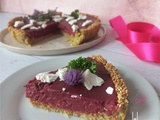 Tarte au quinoa, curd de betterave et feta