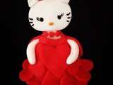 Hello kitty en robe de soirée coeur