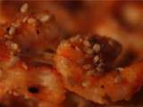 Brochettes de crevettes au sésame