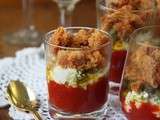 Verrines tomate, ricotta marinée et croustillant parmesan (+ concours)