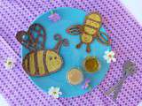 Petites crêpes abeille et pâte à tartiner miel-amande