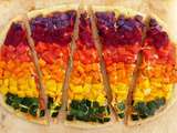 Pizza multicolore aux légumes
