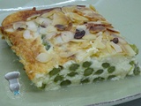 Clafoutis d'asperges vertes, amandes et parmesan