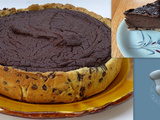 Flan pâtissier au chocolat sur pâte à cookies
