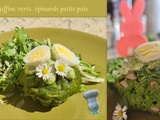 Muffins verts, épinards et petits pois