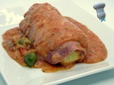 Quenelles roulées au jambon, sauce aurore