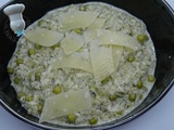Risotto à la brandade et petits pois