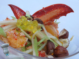 Salade de homard aux clémentines en verrines