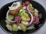 Salade de pommes de terre aux gésiers et aux Pélardons