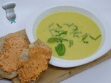 Soupe de maïs froide et tapenade de chorizo