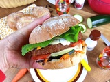 Burger estival et végétarien aux légumes grillés et raclette