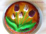 Gâteau moelleux au citron, décor Tulipes