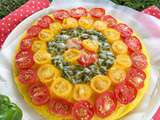 Pizza à la polenta, tomates et poivron