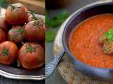 Velouté crémeux à la tomate et coriandre