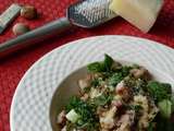 Battle Food #60 : petit épeautre façon risotto aux champignons, ciboules et porc croustillant