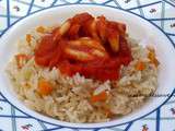 Riz et sauce tomate à la seiche