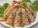 Salade de riz aux légumes printaniers