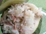Courgettes rondes farcies au riz et au thon