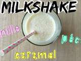 Milkshake vanille, noix de pécan, caramel