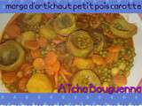 Marga artichauts, petits pois et carotte