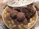 Mtewem marqa beidha (boulettes de viande hachée à l’ail et au cumin)