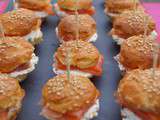 Mini burgers au saumon fumé