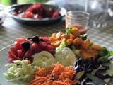 Salade colorée et rafraîchissante, sucrée/salée
