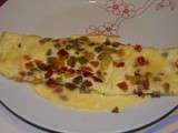 Omelette au chorizo et poivrons multicolores