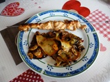 Brochettes de poulet au soja et plancha de LÉGUMES