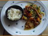 Émincé de poulet et légumes au wok