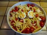 Salade de pâtes courgettes poivrons et parmesan