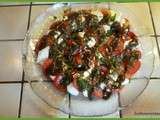 Salade tomates mozzarella et pesto