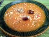 Soupe de potiron et tomates cerises