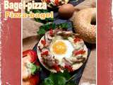 Bagel pizza...pizza bagel ....poulet poivron & fromage ail et fines herbes