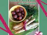 Gressins à l'huile d'olive, au romarin & aux olives violettes