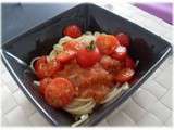 Spaghettis aux tomates cerise et aux herbes aromatiques