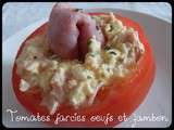 Tomate farcie à l'oeuf et au jambon (entrée froide)