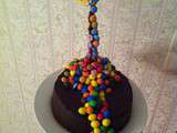 Gravity cake m&m's gateau chocolat