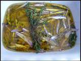 Anchois frais marinés à l'huile d'olive, ail et thym