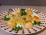 Saint-jacques et son risotto de roquette