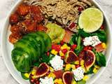 Buddha bowl : Truite marinée, Soba au sésame et salade colorée