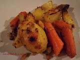 Pomme de terre et carotte pancetta rôties au four