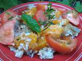 Salade cœur d’artichaut orange thon riz